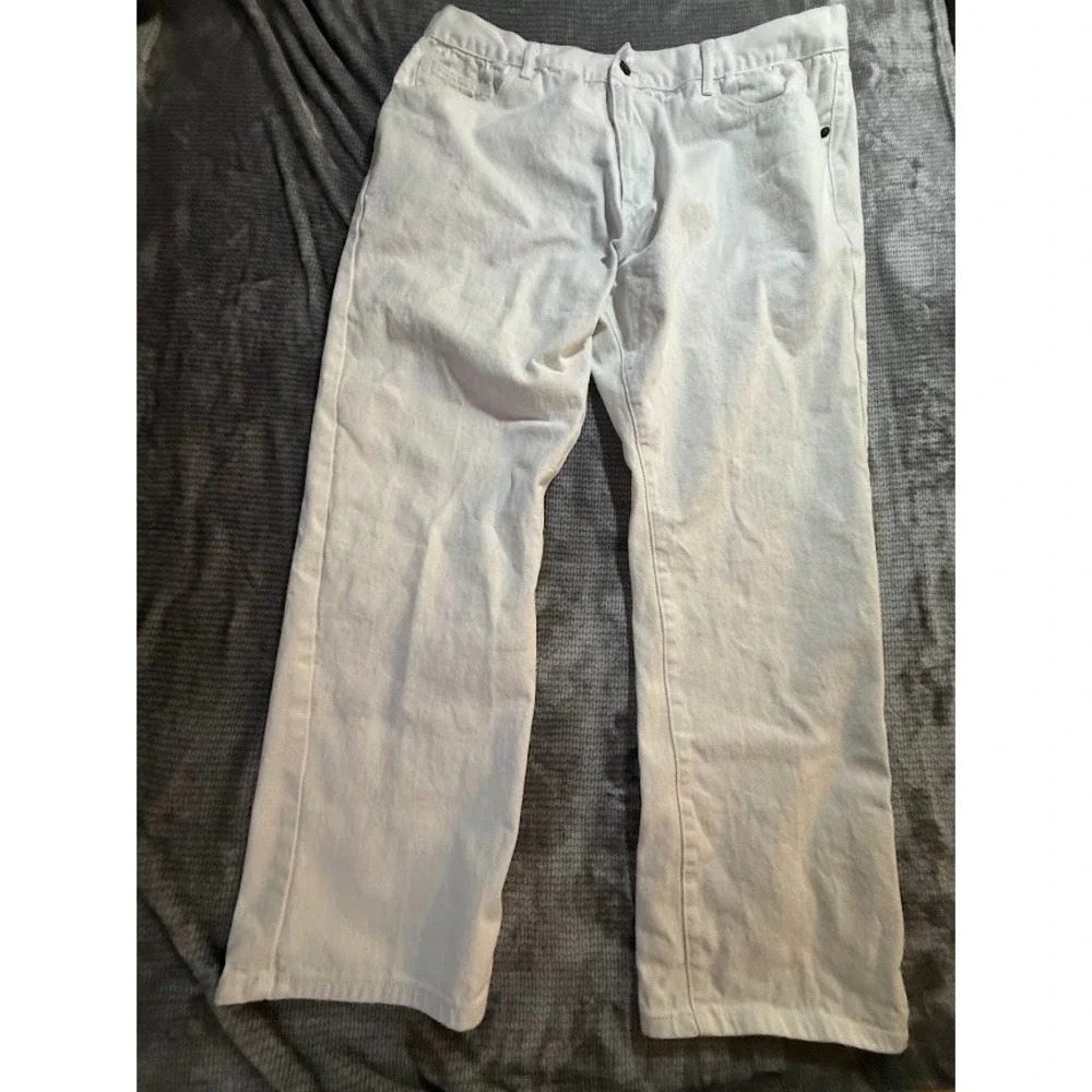 Rocawear Classic Fit‎ White Denim Jeans Mens Straight Streetwear Hip Hop 40X32
